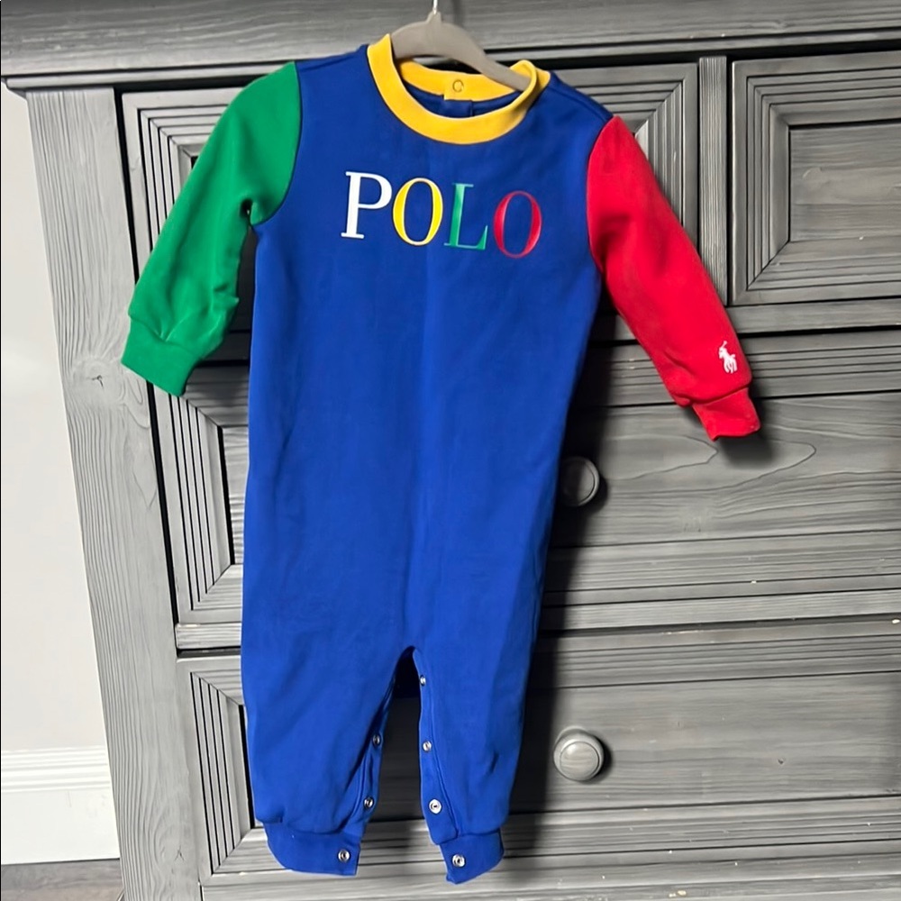 Polo by Ralph Lauren Kids Blue, Red, and Green Footie